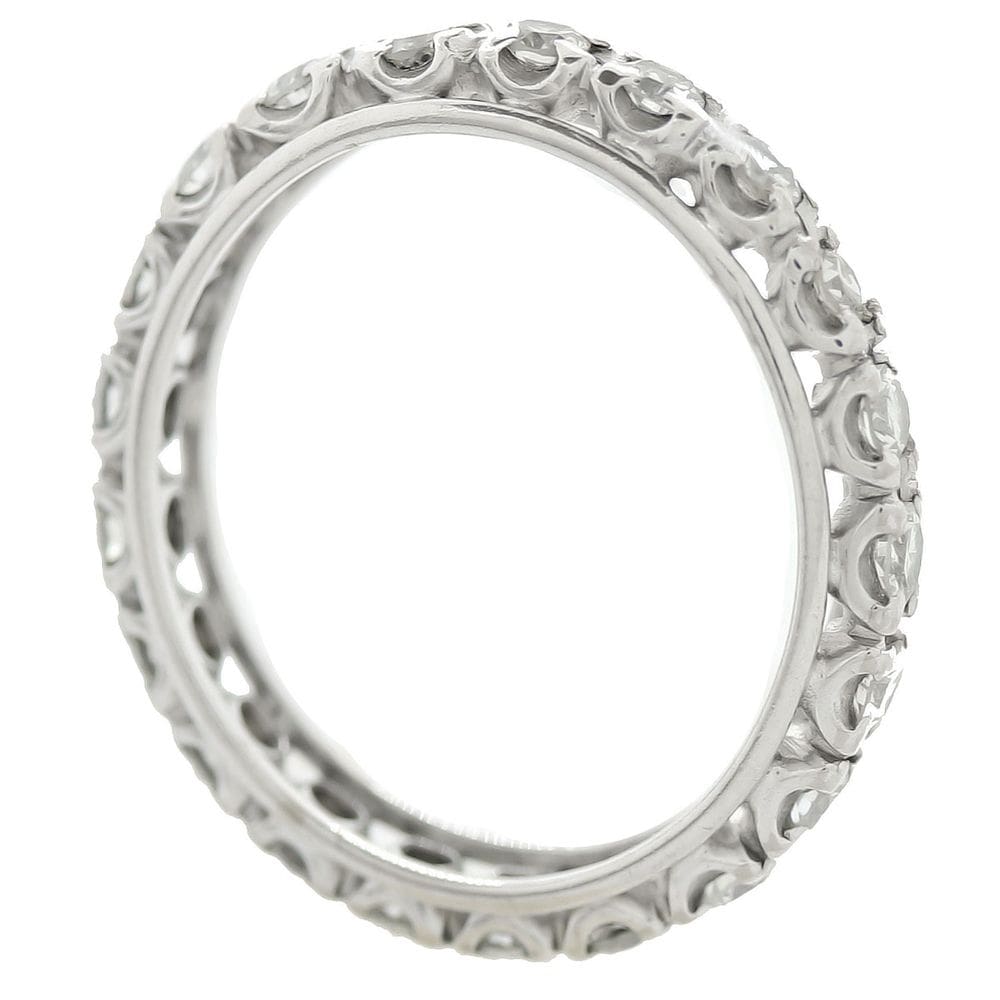 Aliança Inteira 21 Diamantes 5pt Ouro Branco 18k Eternity