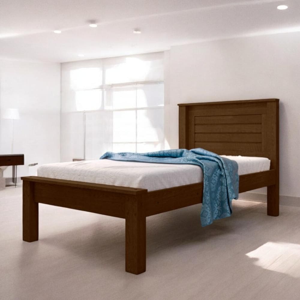 Cama Solteiro Confortável e Moderna Luz Malbec com Colchão