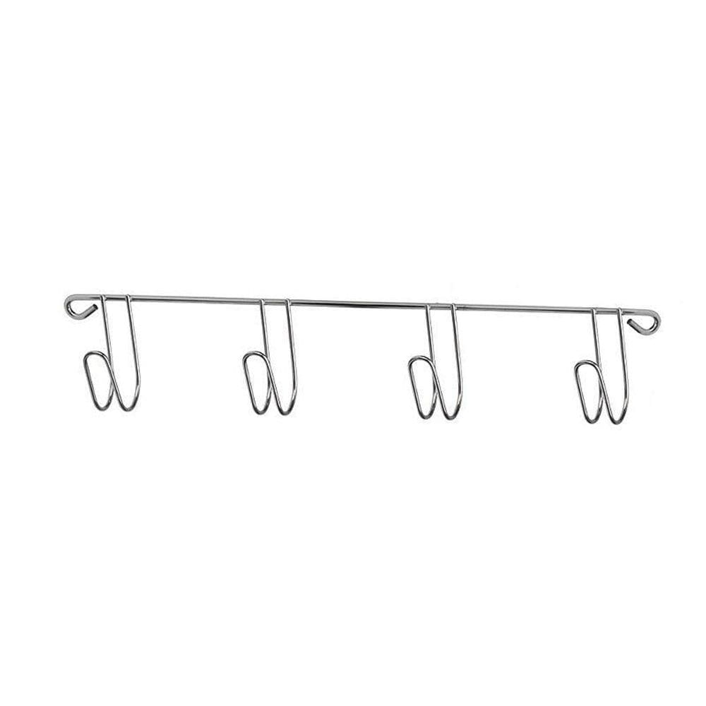 Suporte Cromado Para Toalha 4 Ganchos - 34 x 8 cm