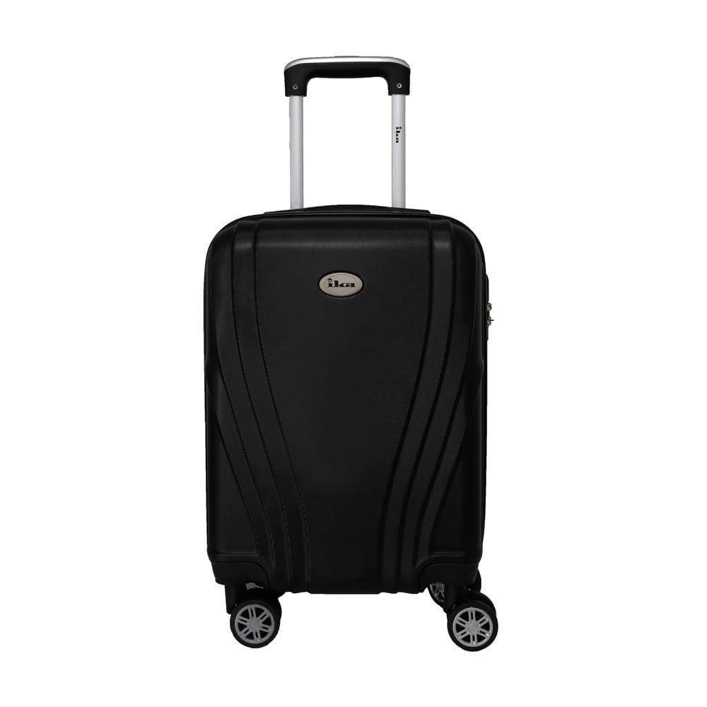 Mala De Bordo Pequena Para Viagem Em ABS IKA Vanguard Cadeado Integrado Rodas Duplas 360º Preto P