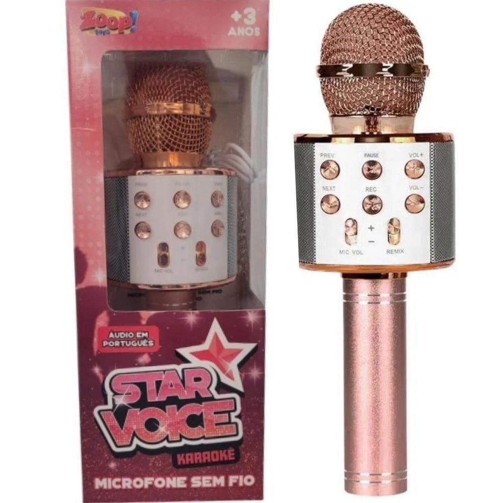 Microfone Star Voice Karaokê-rose