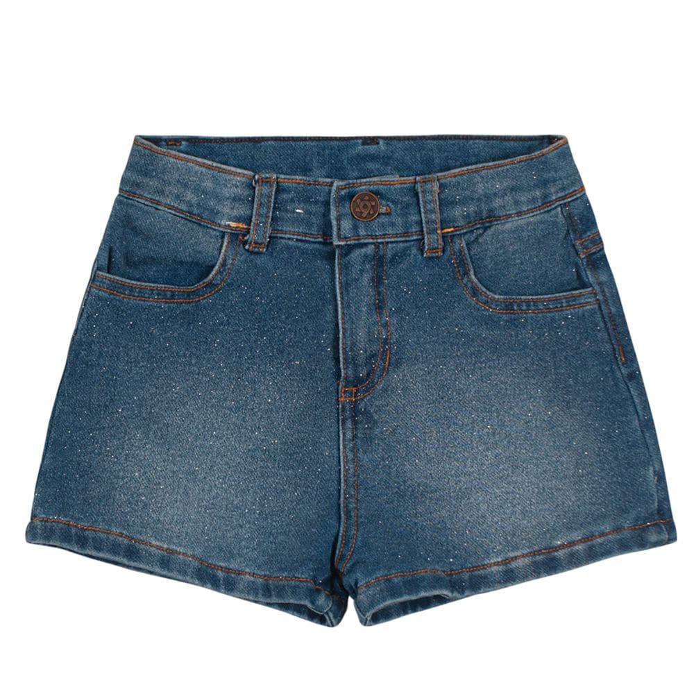 Shorts jeans infantil menina Brandili Azul