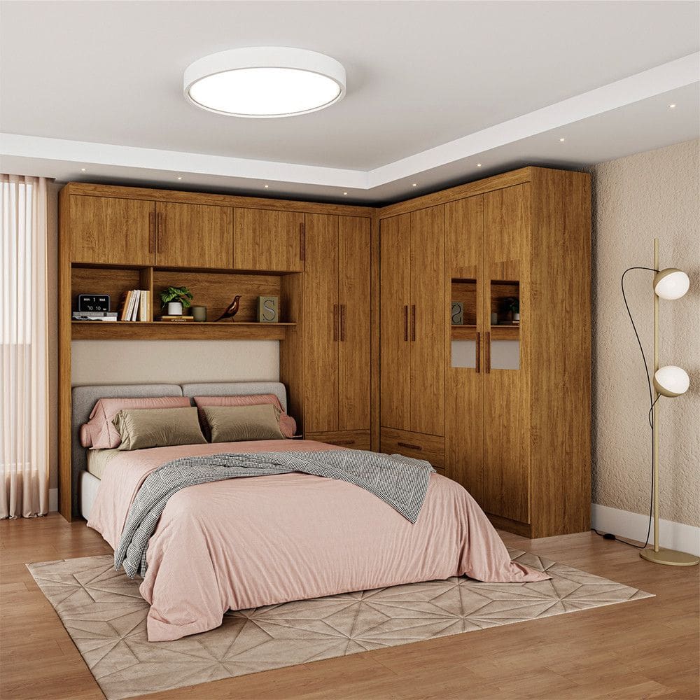 Guarda-Roupa Casal Modulado 5 Portas Hercules 4 Portas 4 Gavetas com Espelho