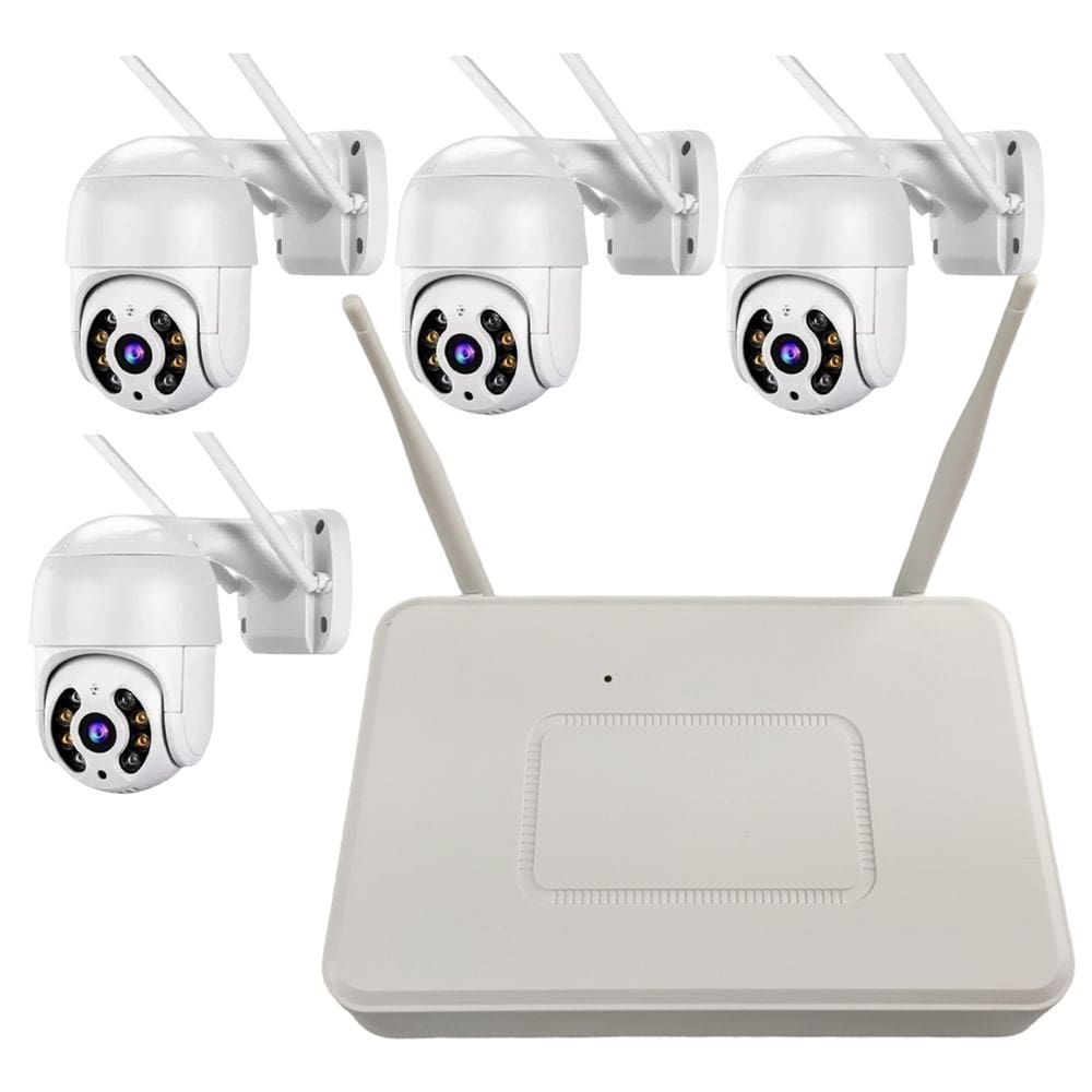 4 Cameras Sem Fio NVR DVR Wifi App Celular Microfone Alto Falante Segurança Infravermelho Rua Casa Loja Garagem Empresa Comercio