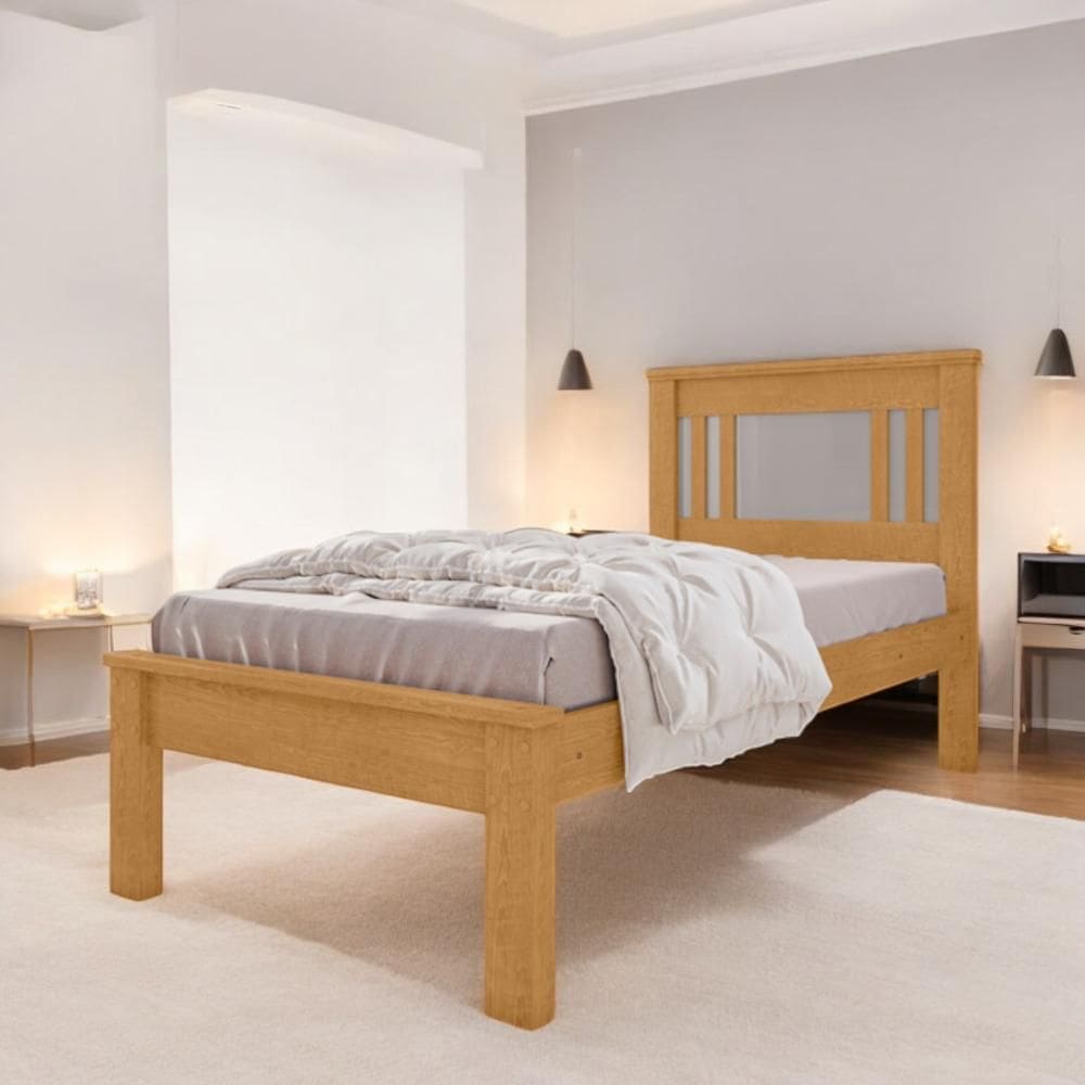 Cama Solteiro Violeta Naturalle e Off White com Colchão