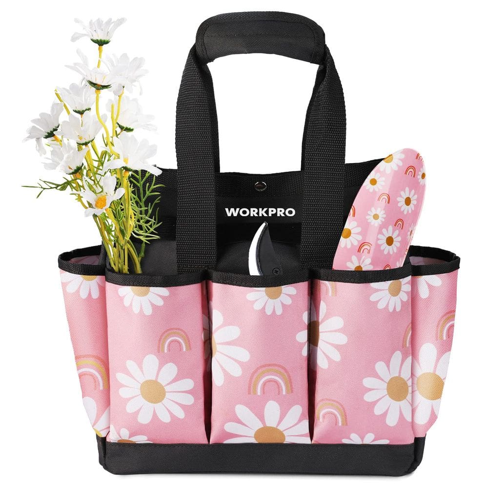 Sacola de jardim WORKPRO Floral Pink Oxford 30x30x15cm