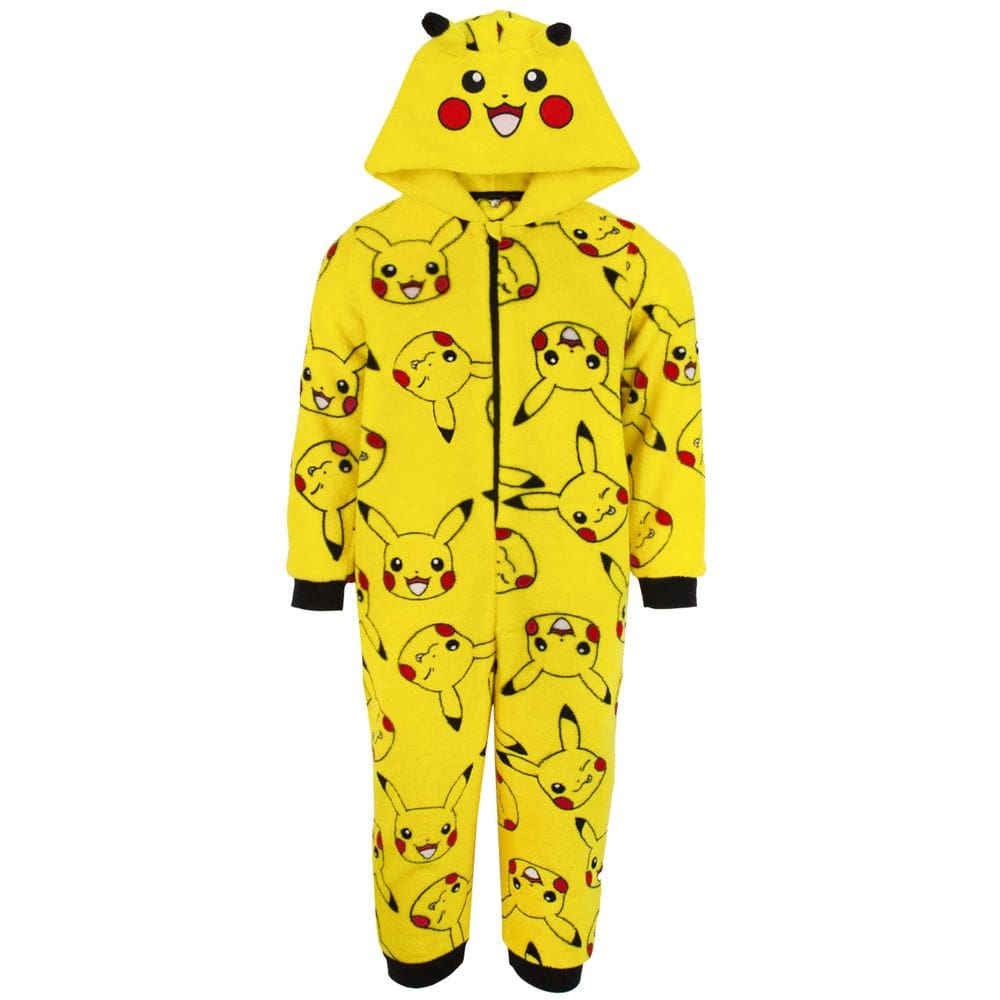 Macacão Pokémon Boys Pikachu amarelo com orelhas 3D de 11 a 12 anos