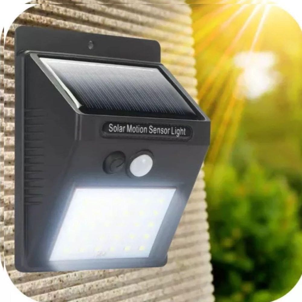 Luminária De Parede Solar Com Sensor E 20 Leds