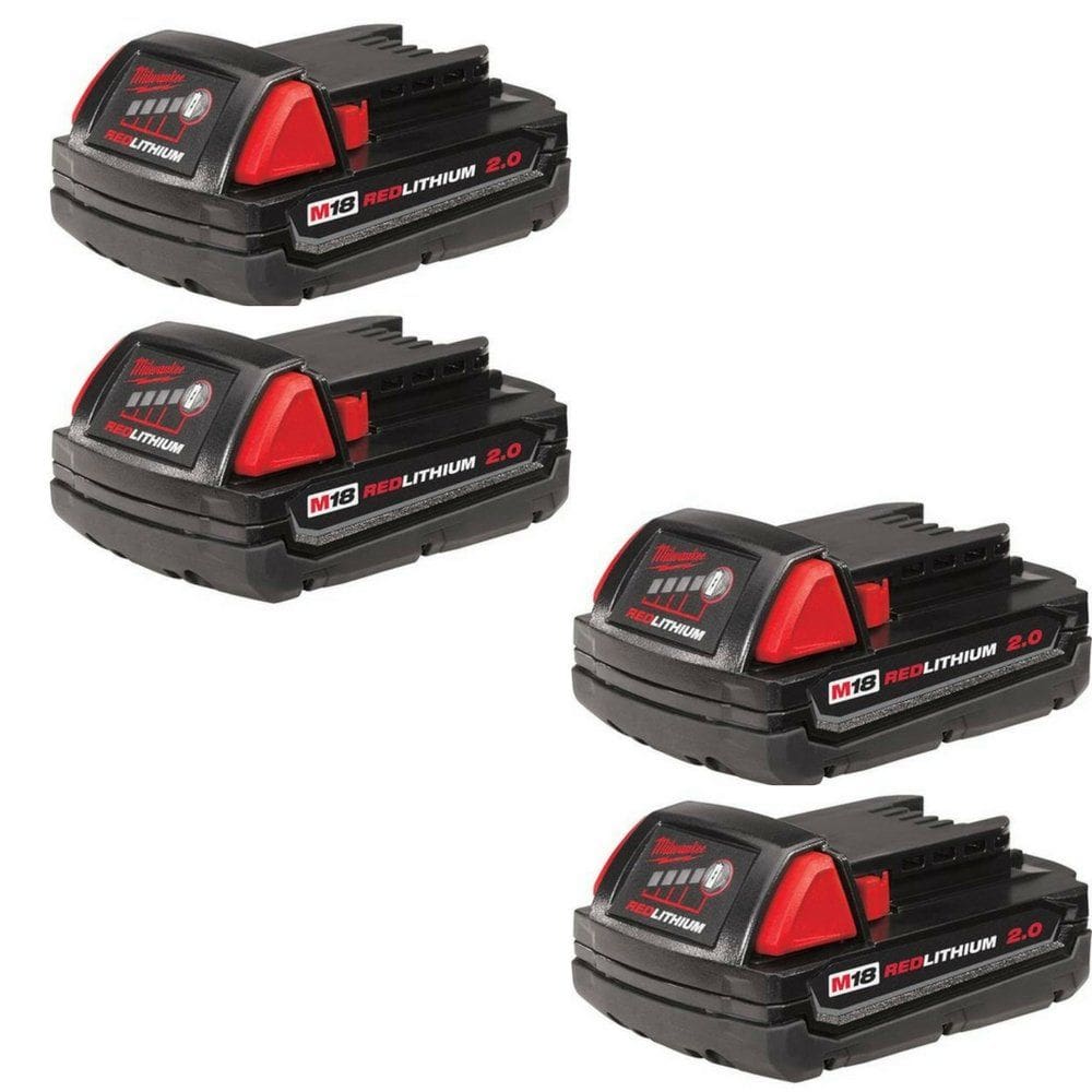 Pacote de bateria Milwaukee REDLITHIUM M18 2.0 18V 2.0Ah (pacote com 4)