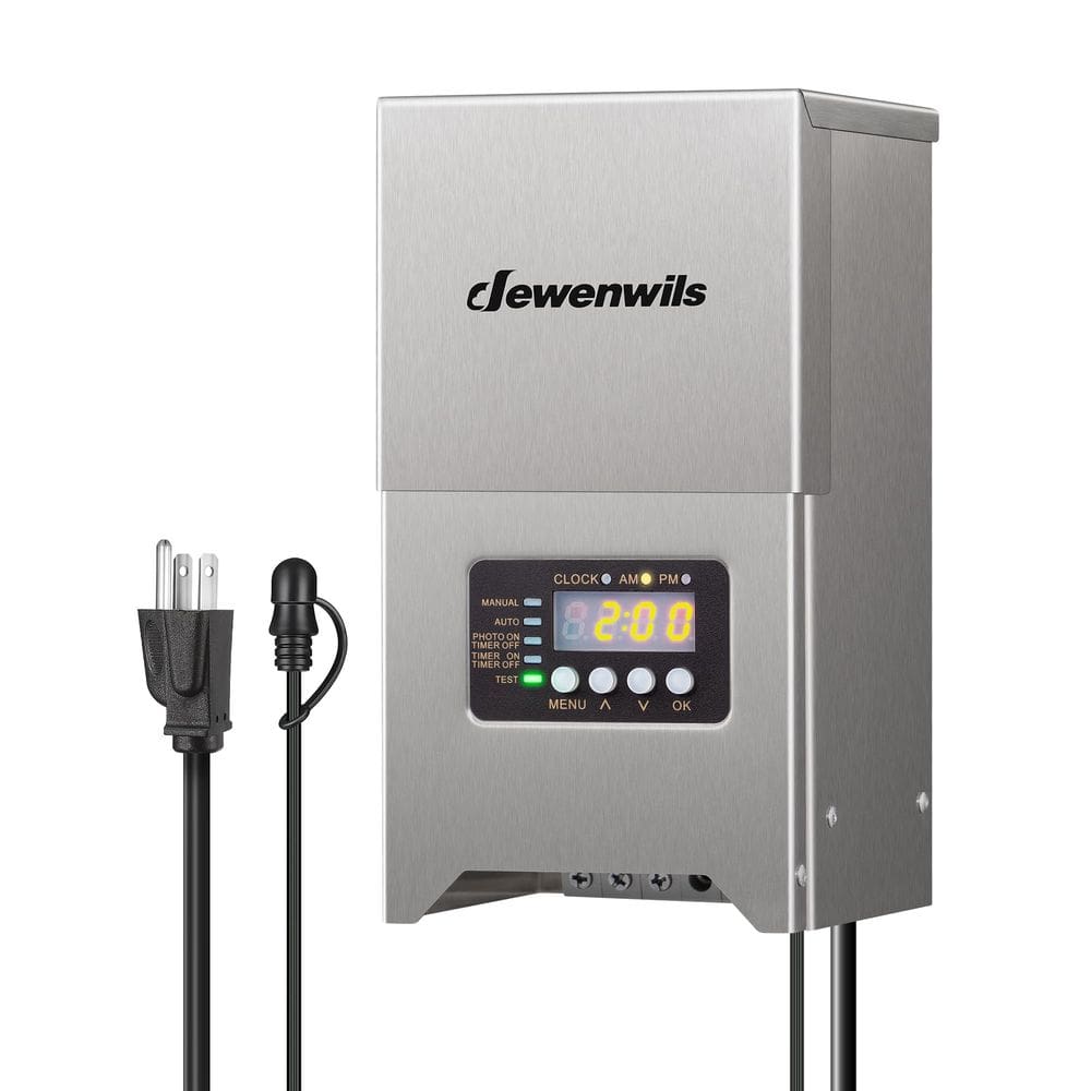 Transformador de paisagem DEWENWILS 300W 12V/15V com fotocélula e temporizador