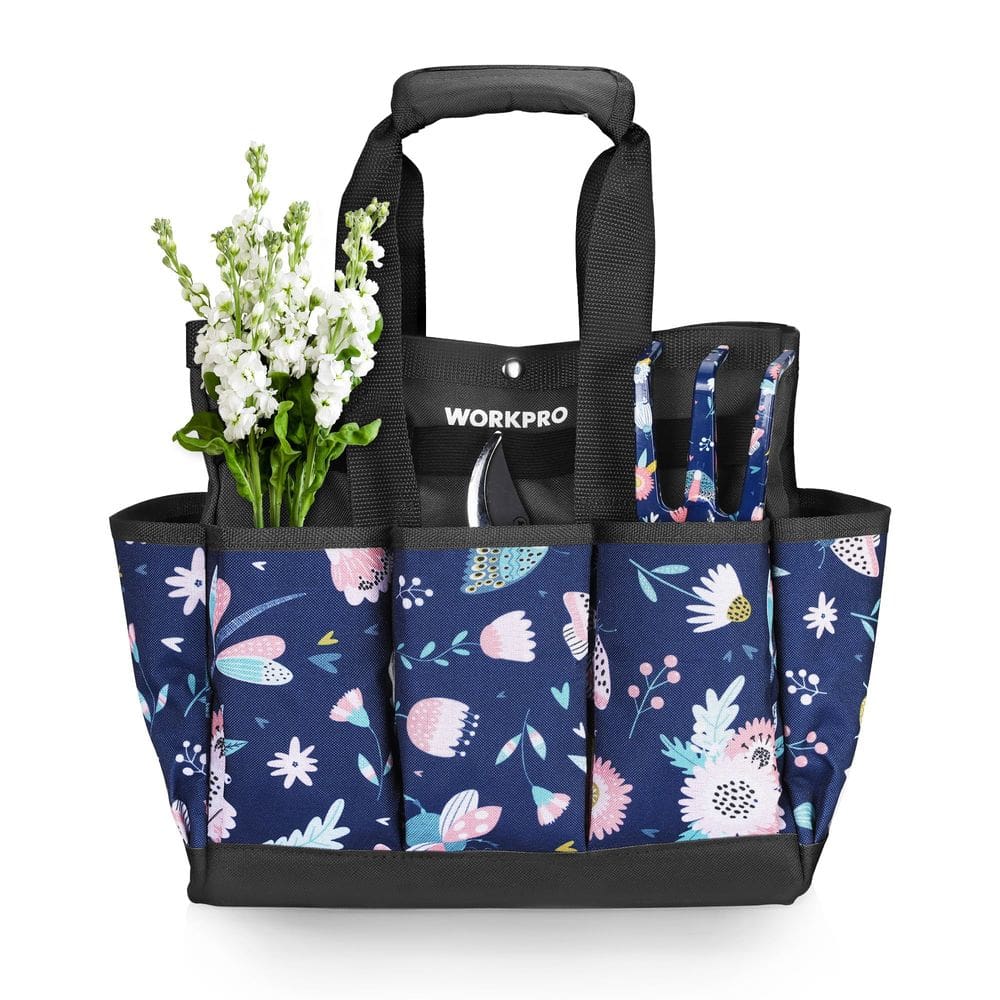 Bolsa de ferramentas de jardim WORKPRO 9 bolsos Oxford Heavy Duty Blue