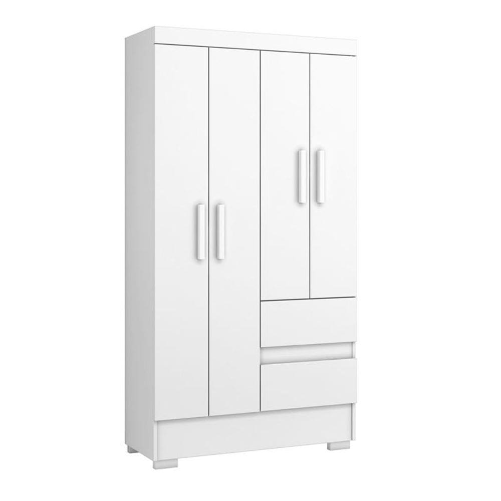 Guarda Roupa Coimbra 4 Portas Branco - Aramóveis