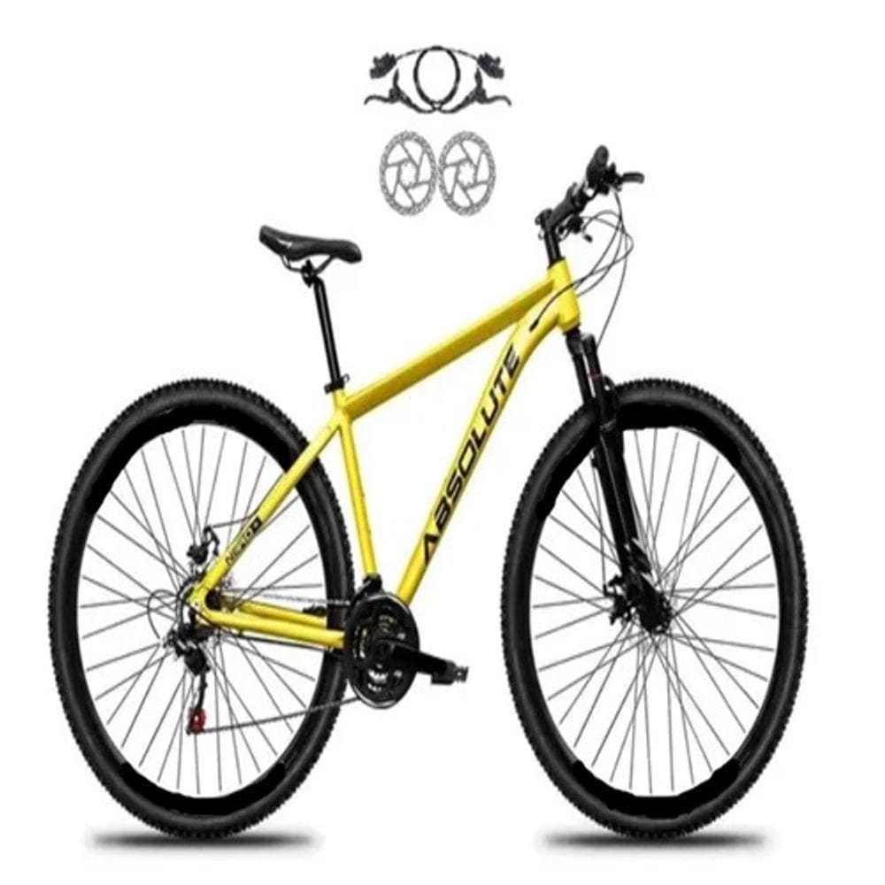 Bicicleta Absolute Nero 5 Amarelo Aro 29 Freios Hidráulicos Câmbios Shimanos