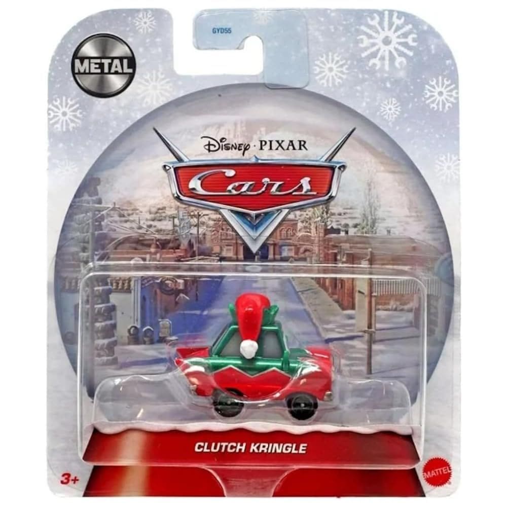 Veículo fundido sob pressão Mattel Disney Pixar Cars Wintertime Cruisers Clutch Kringle escala 1:55