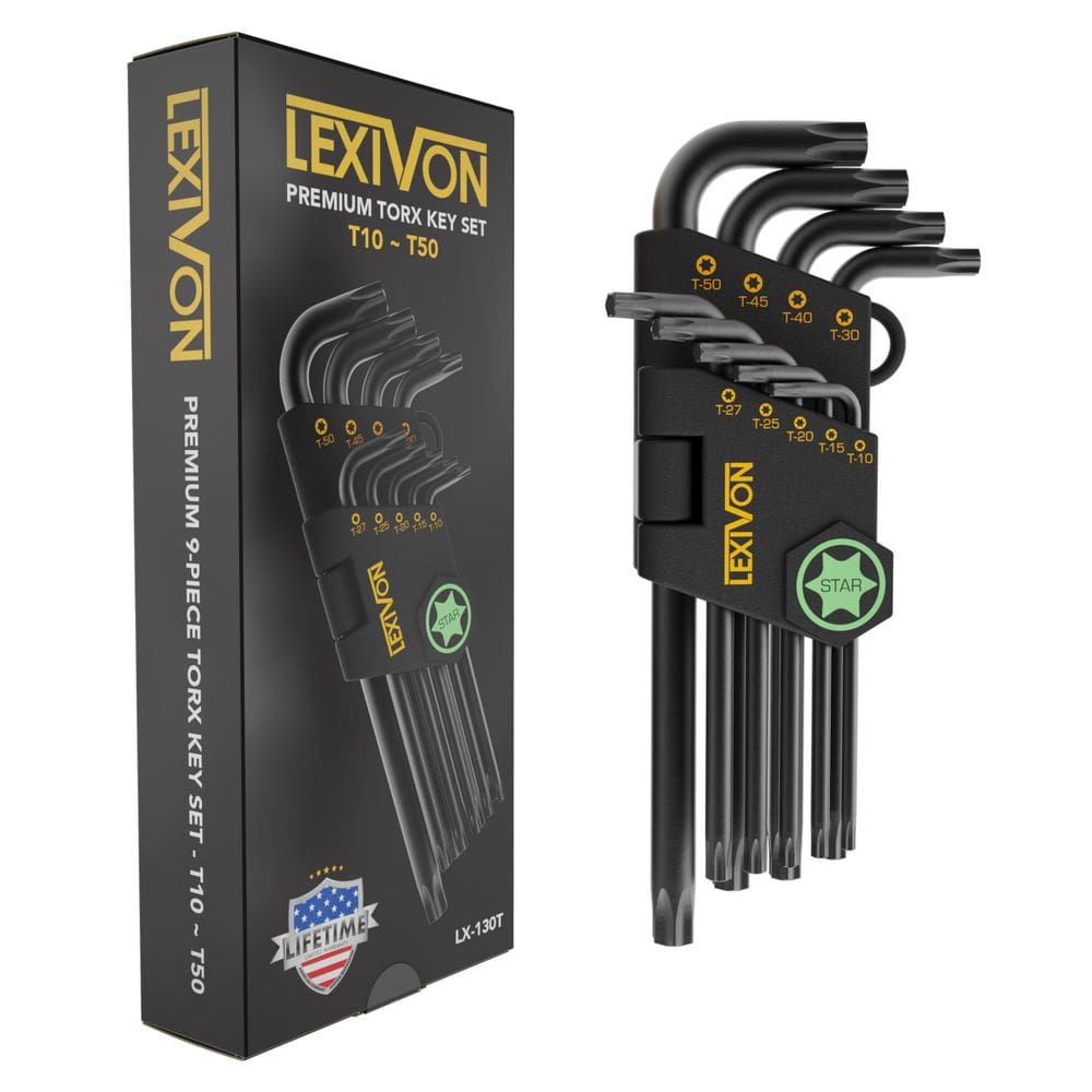 Conjunto de chaves Torx LEXIVON LX-130T de 9 peças Star Keys T10-T50