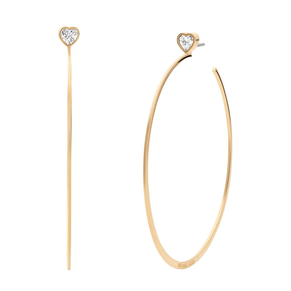 Brincos de argola Michael Kors em aço inoxidável dourado para mulheres