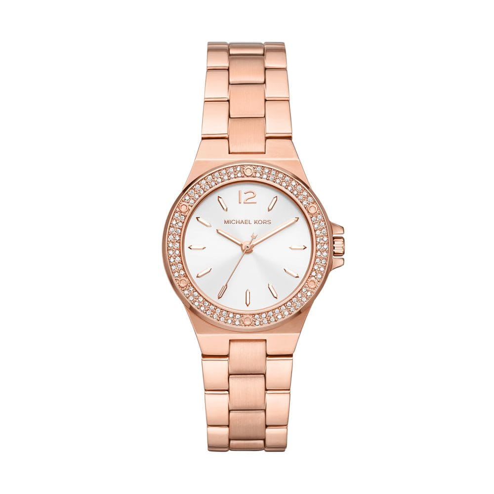 Relógio Michael Kors Mini-Lennox feminino em ouro rosa 33 mm
