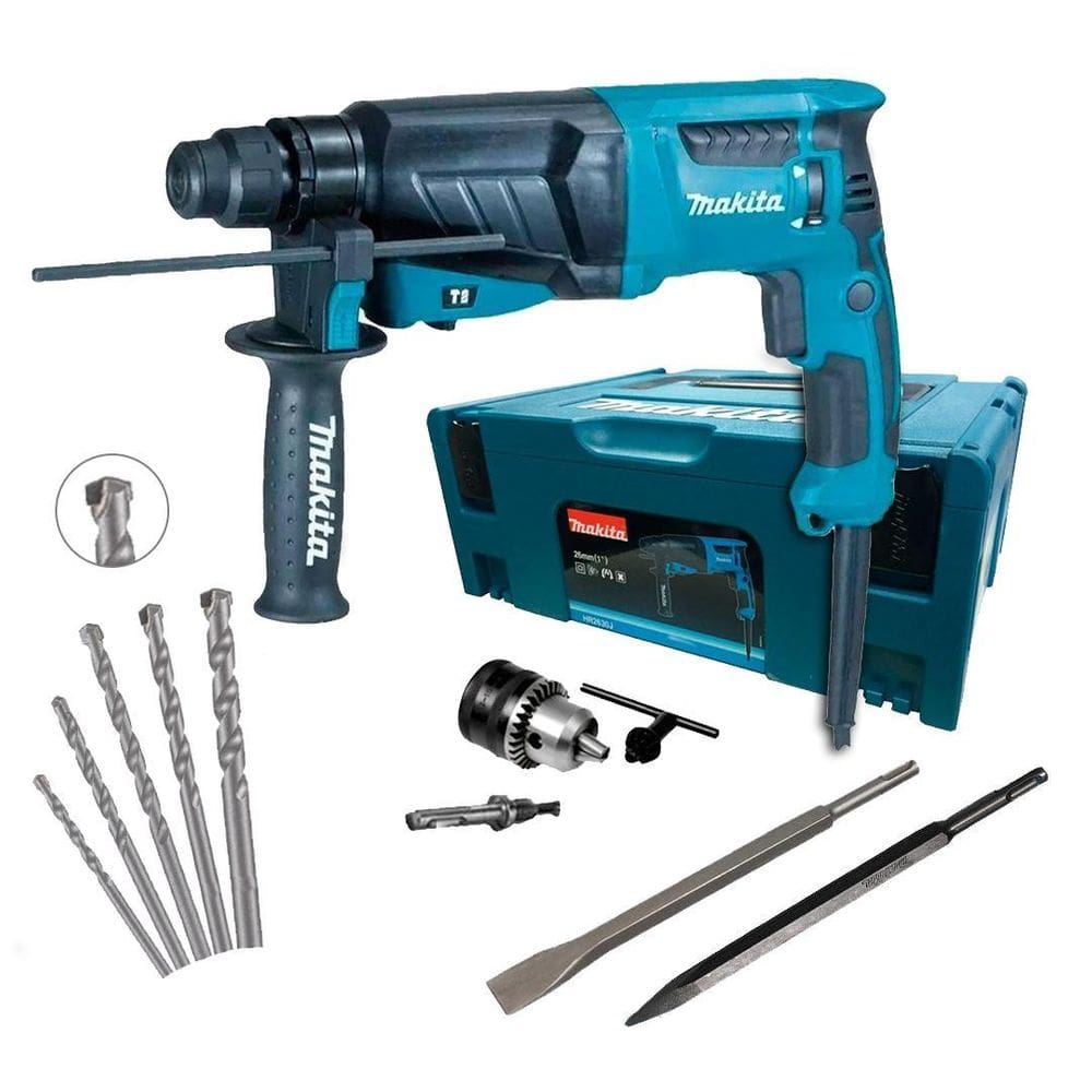 Martelete Romp Makita Hr2630J 830W + Malet E Broca Vide 220V