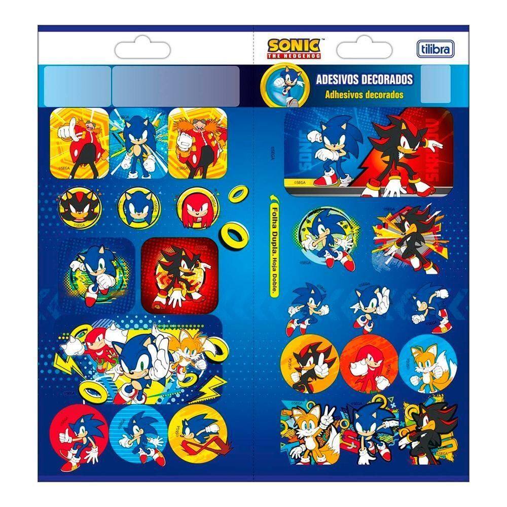 Cartela De Adesivos Duplo G Sonic The Hedgehog Tilibra