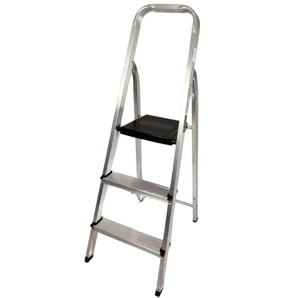 Escada Doméstica 3 Degraus em Alumínio Até 120 KG EVE1023 EVALD
