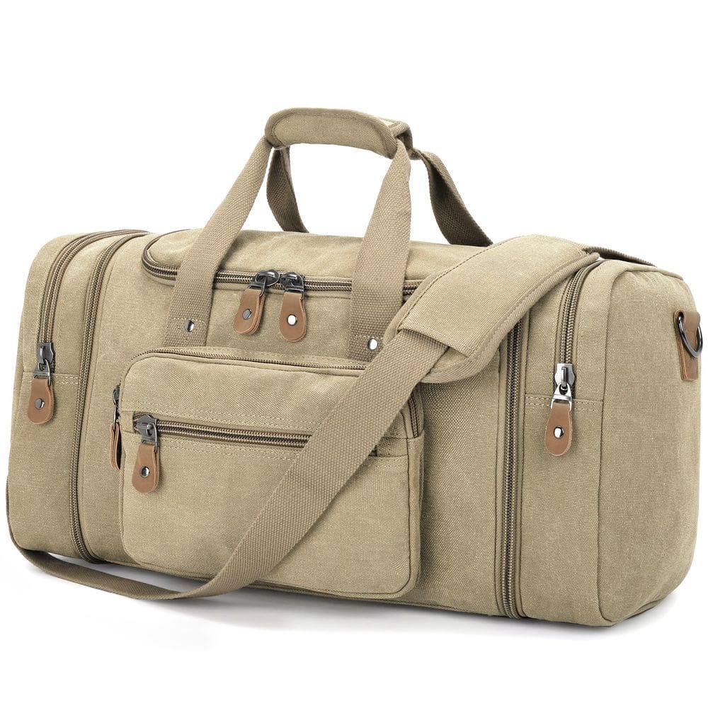 Mochila Gonex Canvas 50L para viagens de fim de semana (cáqui)