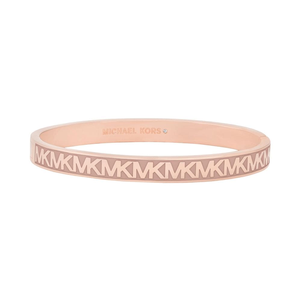 Pulseira Michael Kors MK com logotipo rosa/rosa dourado
