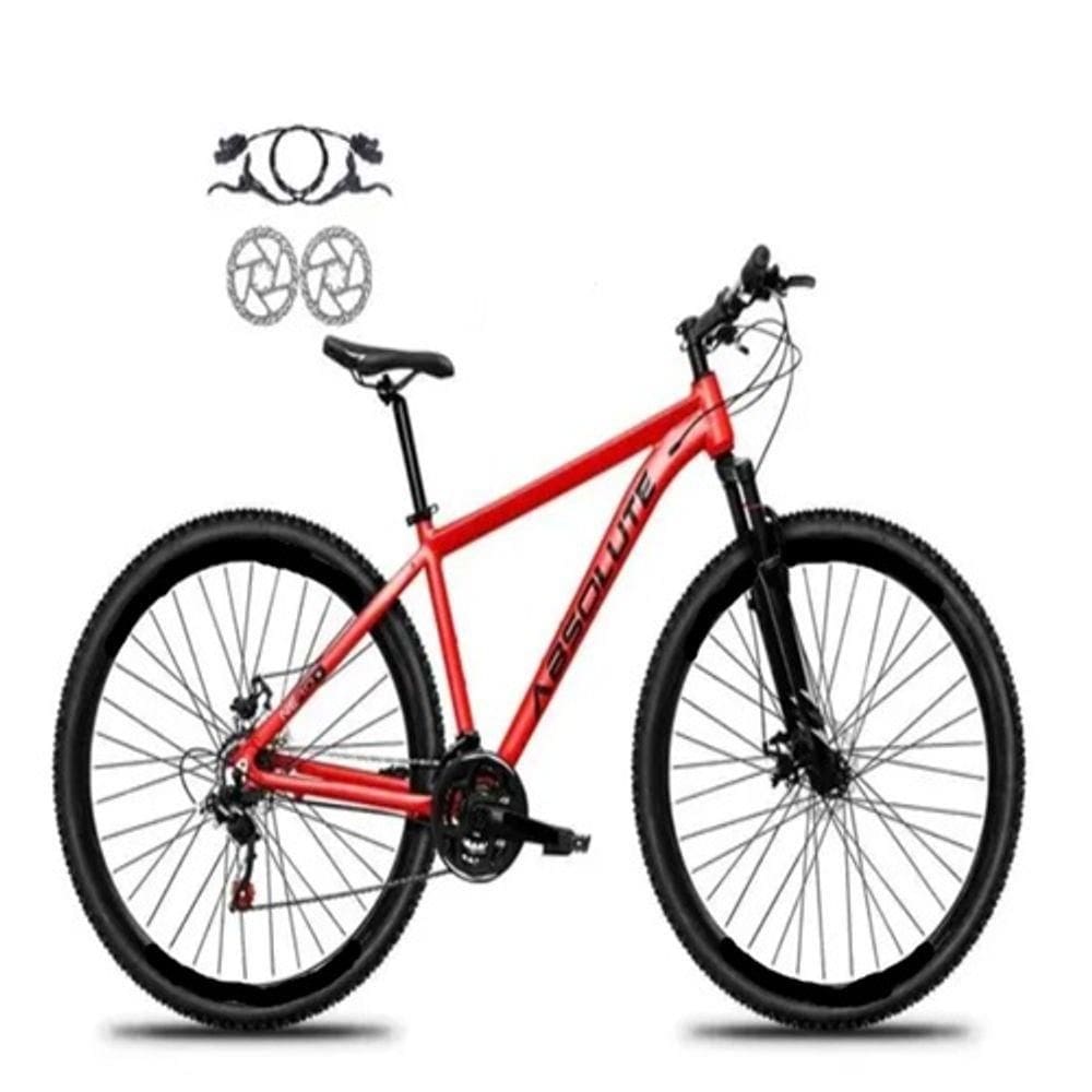Bicicleta Absolute Nero 5 Vermelho Aro 29 Freios Hidráulicos 21v Câmbios Shimano