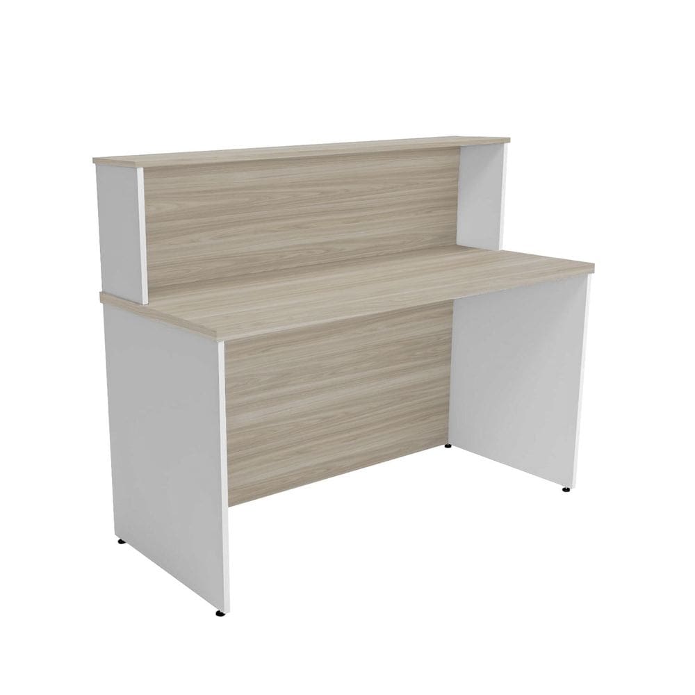Balcão Atendimento Recepção Consultório 120x60cm Carvalho/Branco