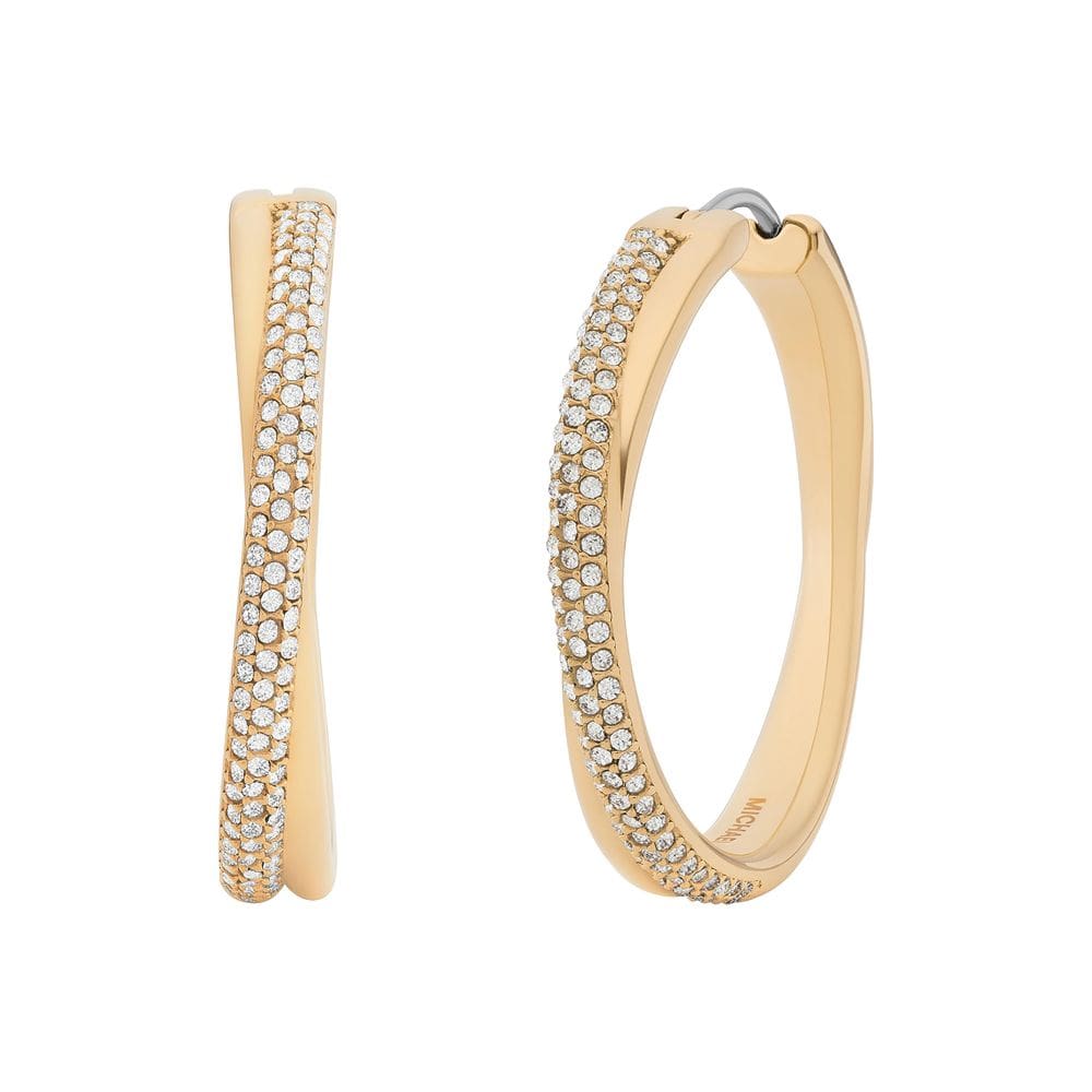 Brincos de argola Michael Kors MKJ8319710 em aço inoxidável dourado