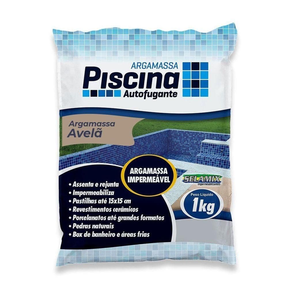 Argamassa Piscina Aut. Impermeável Cor Avela 1kg