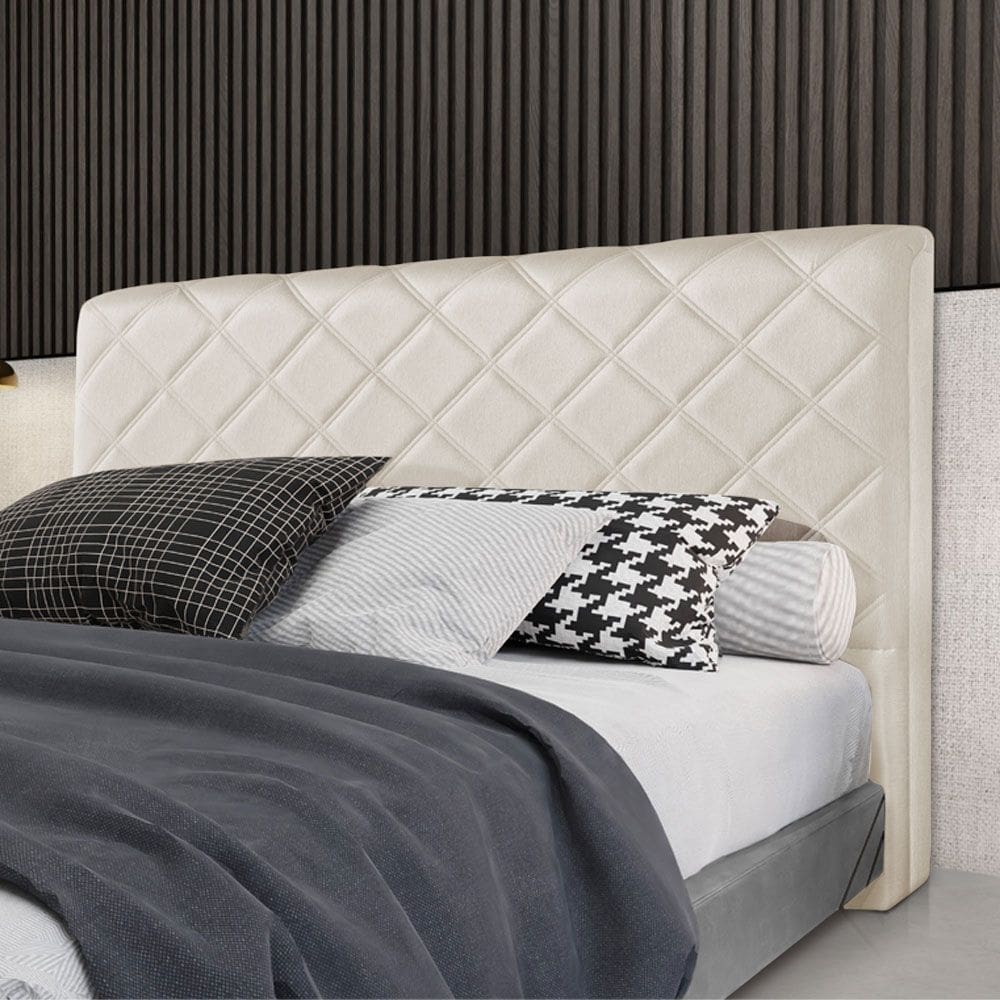 Cabeceira Cama Box King 1,93m Estofada Capri Linho Crú