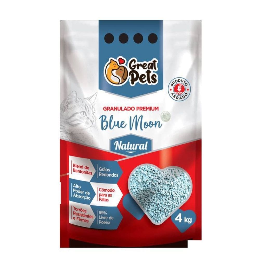 Granulado Higiênico 4kg Para Gato Linha Blue Moon Natural