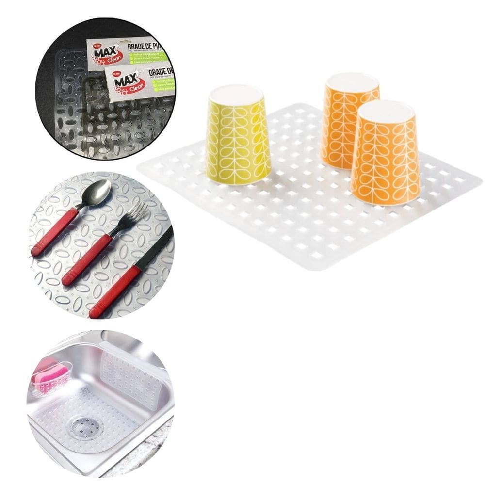Grade Silicone Protetor para Pia Escorredor Panelas Copos Talheres
