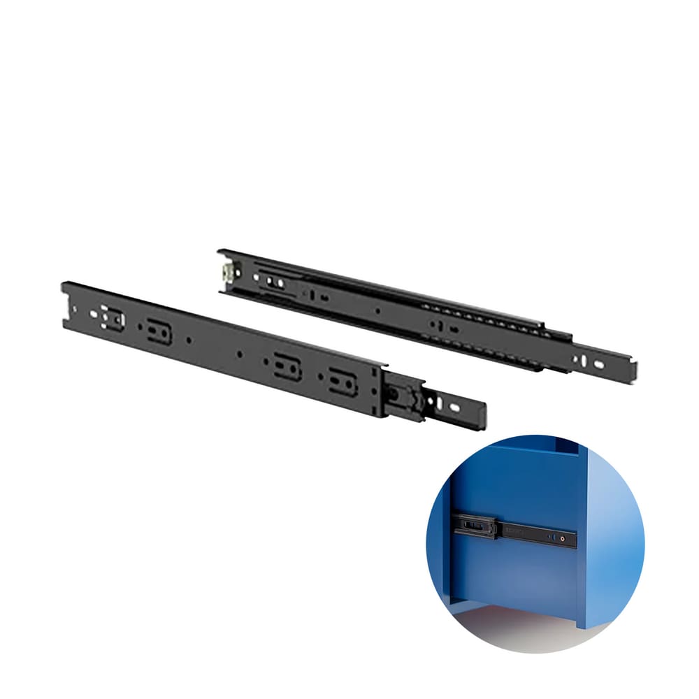 Corrediça Trilho Telescópica Steel de 400mm Cor Preta