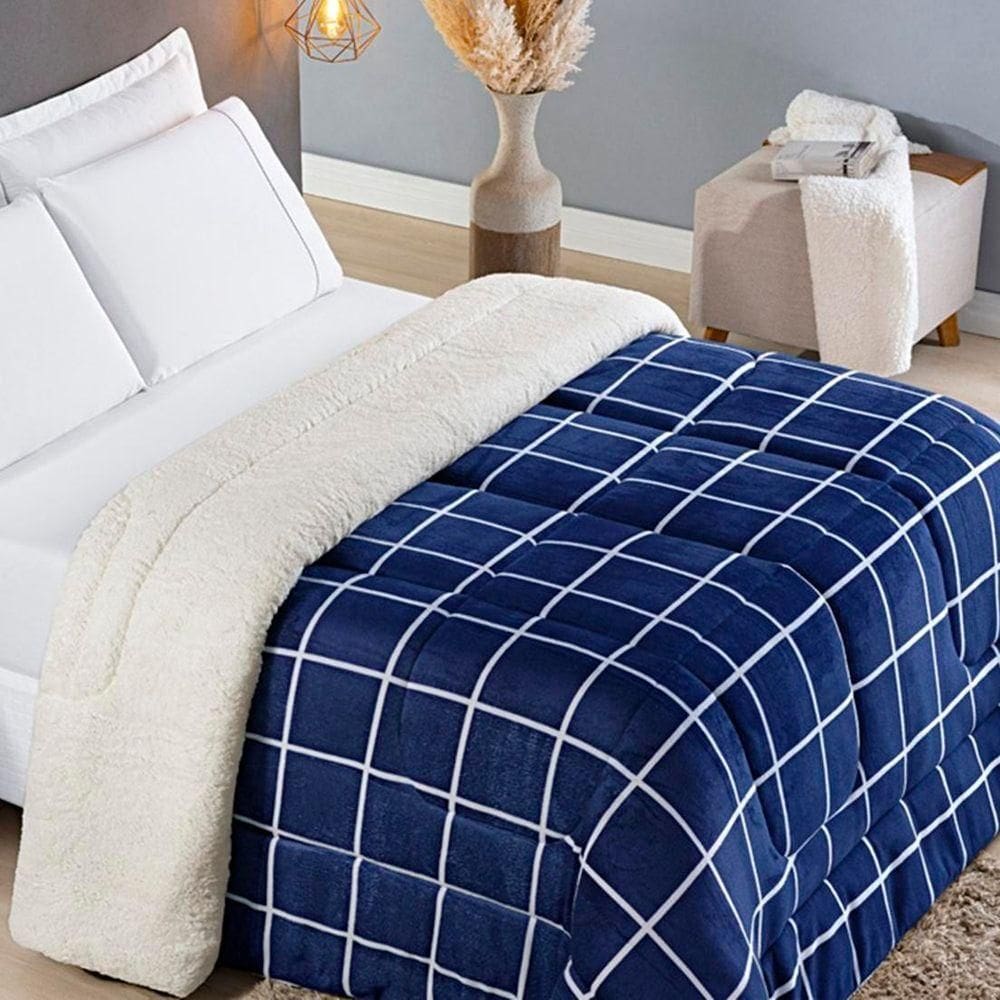 Kit Coberdrom Solteiro Austin 3 Peças - Marinho