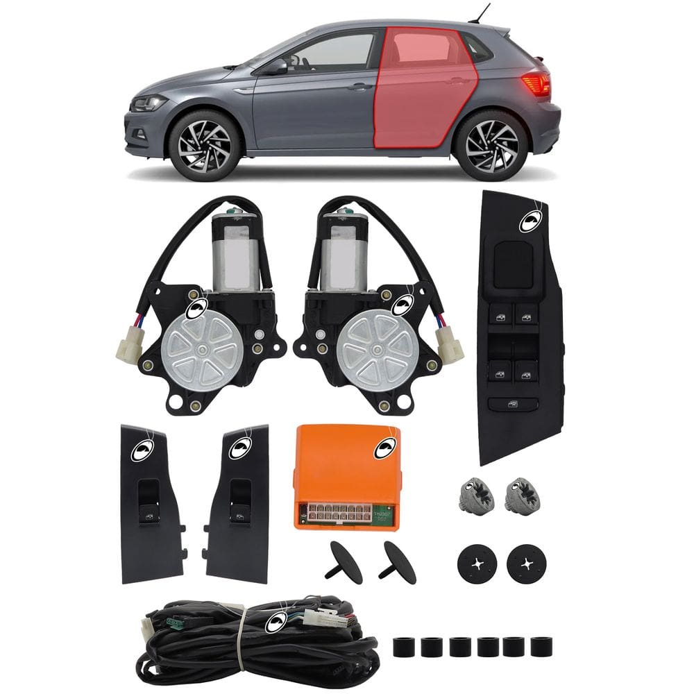 Kit Vidro Elétrico 4 Portas Traseiro Novo Polo MPI e Track 2023 Em Diante Tragial