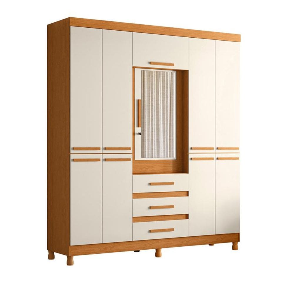 Guarda Roupa Fusion Casal 10 Portas Cinamomo/Off White - ABZ