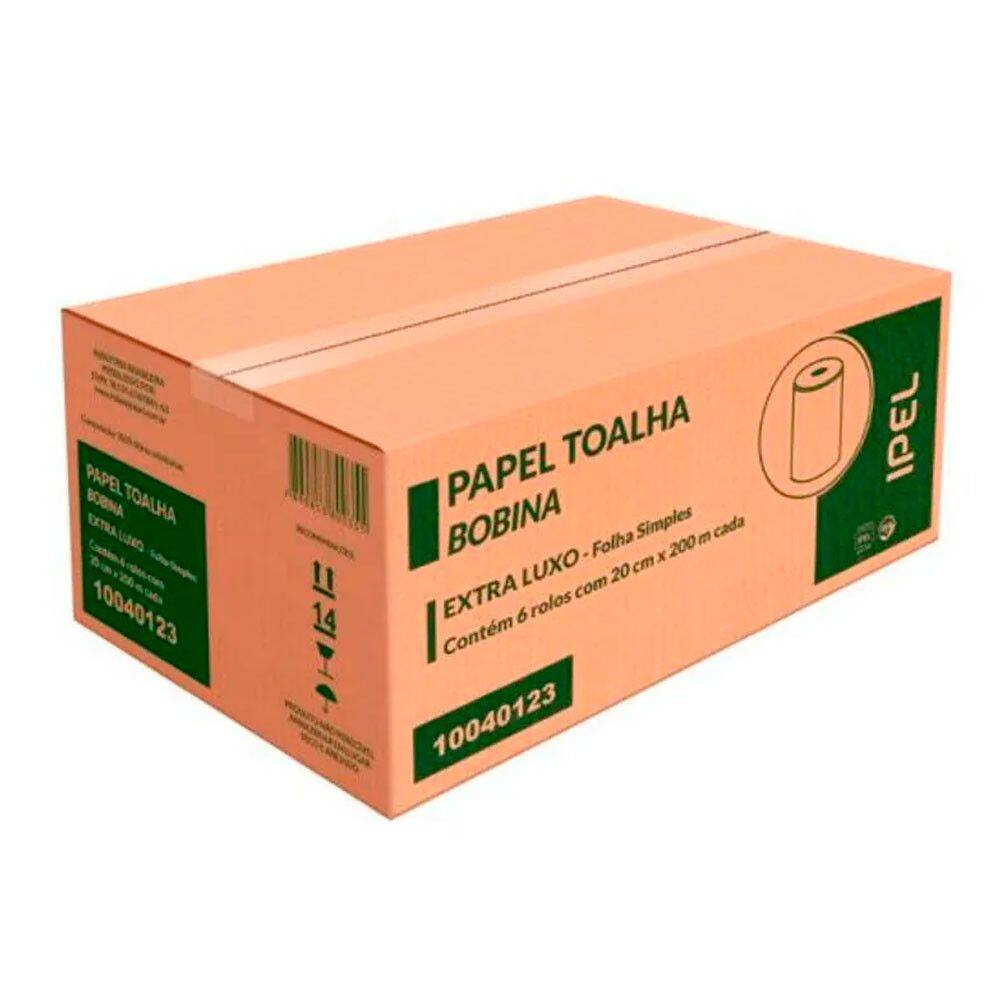 Papel Toalha Bobina Fs 19g Fit Elx 0,20x200m C/6 Rl Ipel