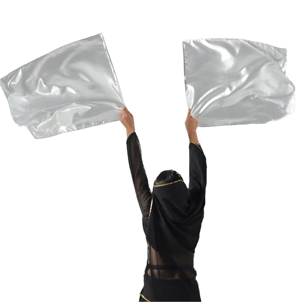 Bandeiras de adoração MUNAFIE 55x68cm para Dance Church Praise Silver