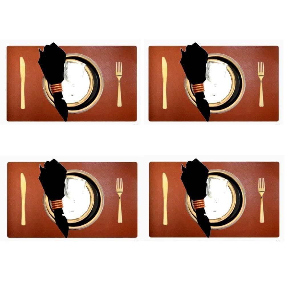 Jogo Americano Sousplat Retangular 50 Pçs Limpa Facil Couro