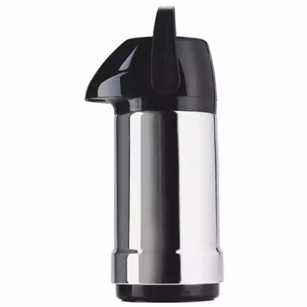 Garrafa Térmica Exclusiva 1 Litro Aço Inox Preto - Soprano