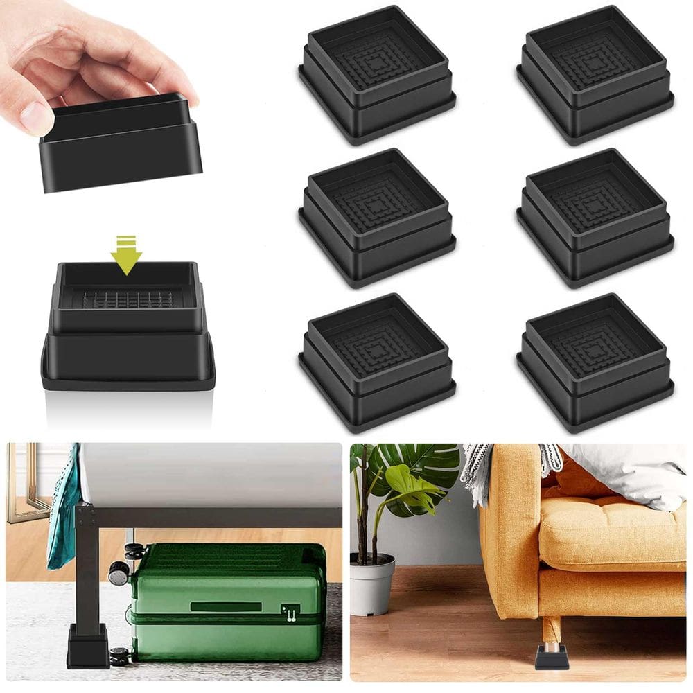 Cama ajustável Furniture Risers Yookwutar, pacote com 6, 2,54 cm, preta