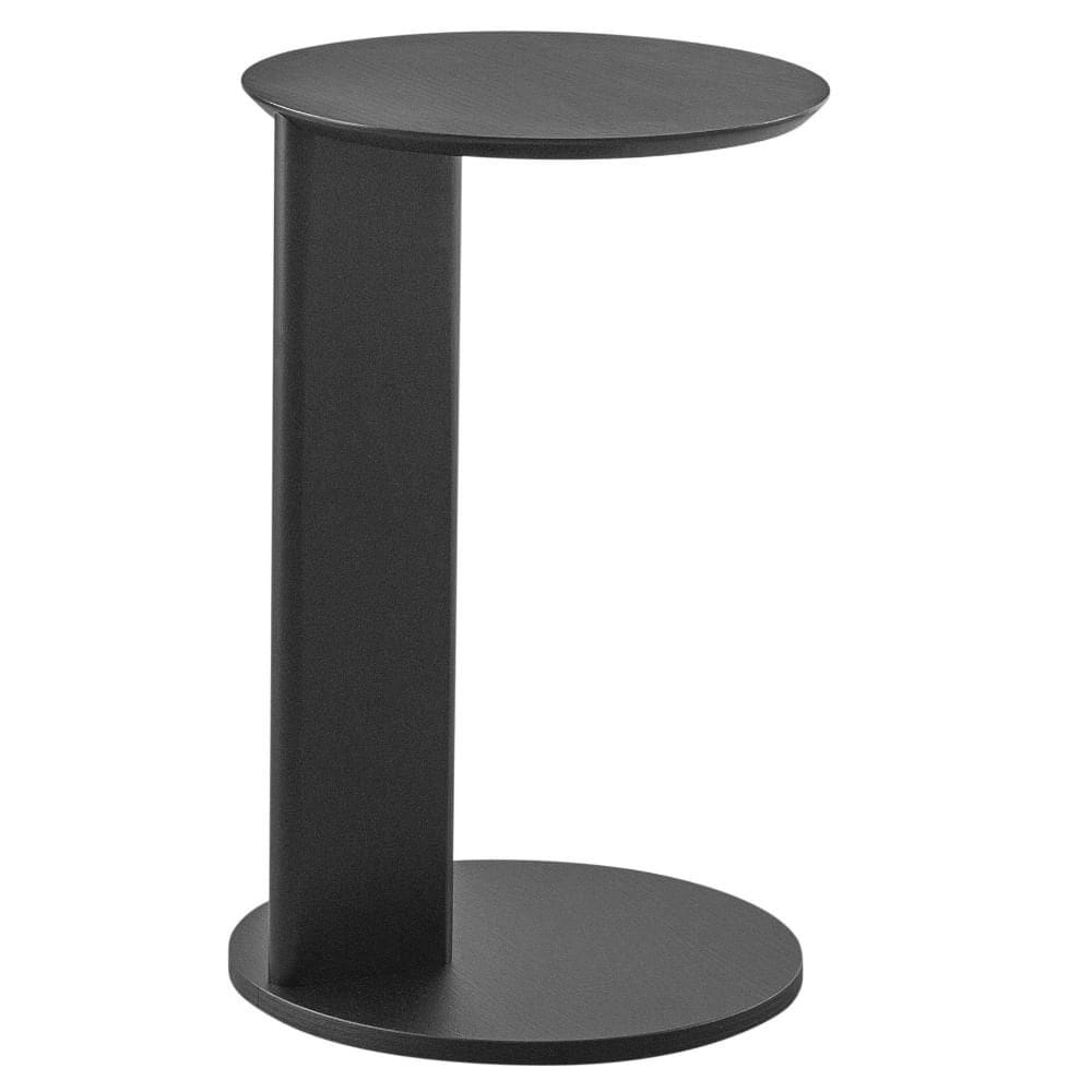 Mesa Lateral de Apoio Orgânica Chanfrada Artesano 35 cm (Larg) MDP Nero (Preto) Pés Madeira Maciça
