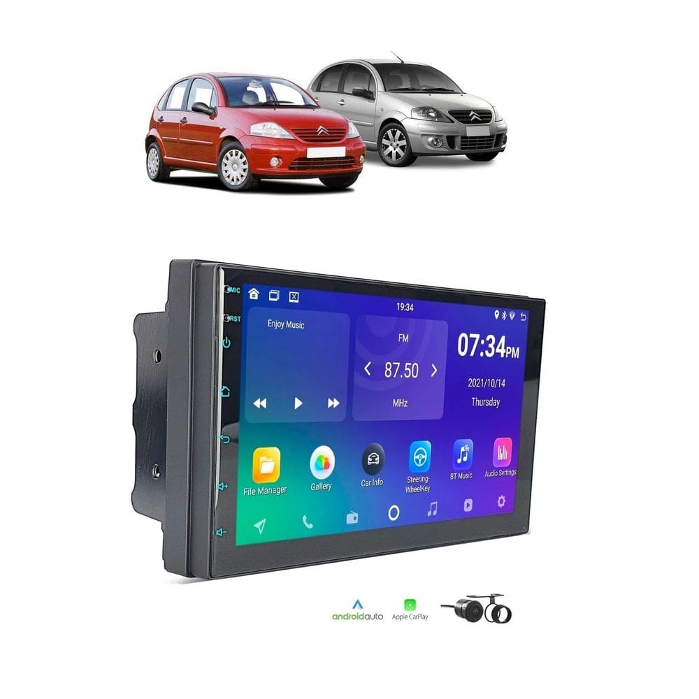 Kit Multimidia Citroen C3 2003 / 2012 Android 7 Pol 2/32GB Carplay - 701K FirstOption