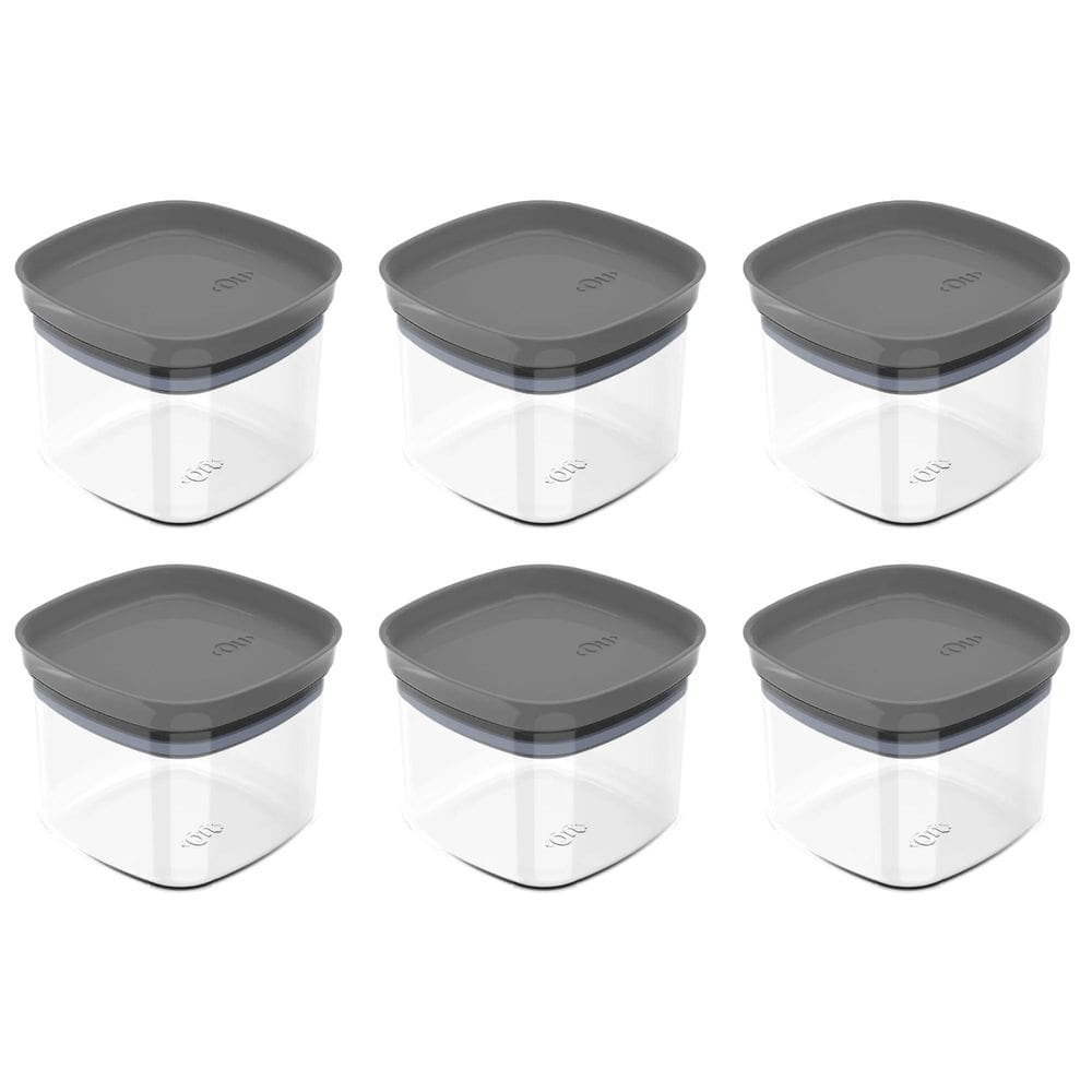 Conjunto de 6 Potes Hermético Block Cinza 450ml - Ou