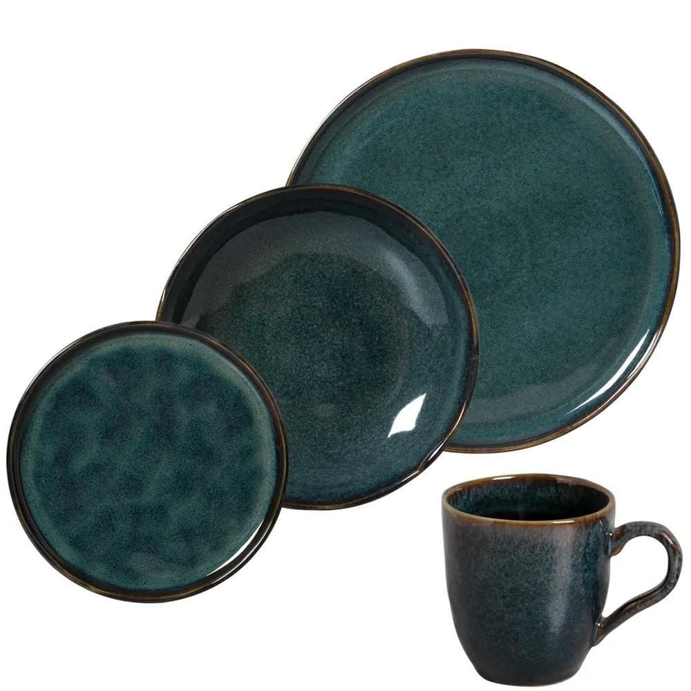 Aparelho de Jantar Cerâmica Stoneware Bio Oceano 16 peças Porto Brasil