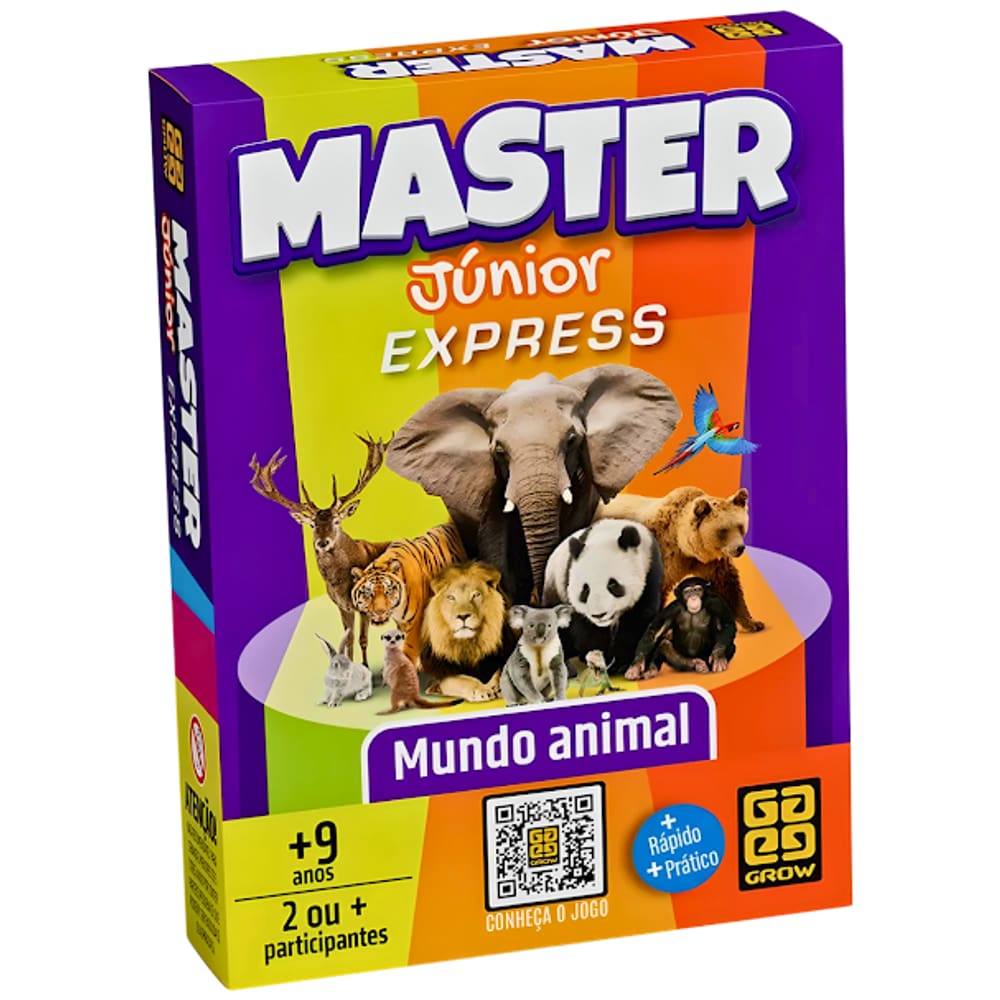 Jogo de Tabuleiro Master Junior Express Mundo Animal Grow