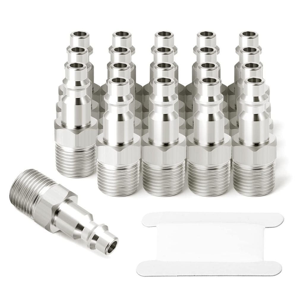 Plugue de ar GASHER NPT macho industrial de 1/2 polegada, pacote com 20