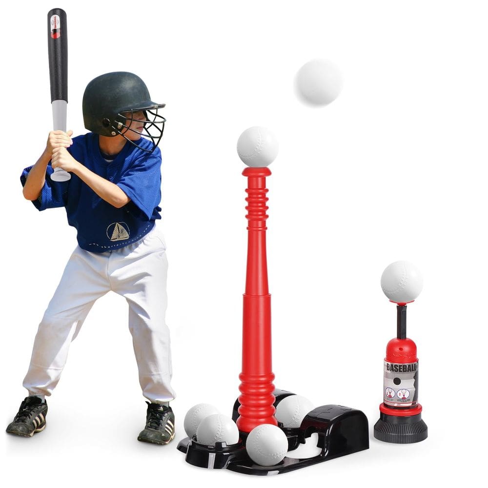 Conjunto de bolas T KIZJORYA para crianças de 3 a 5 com 6 bolas de beisebol e máquina