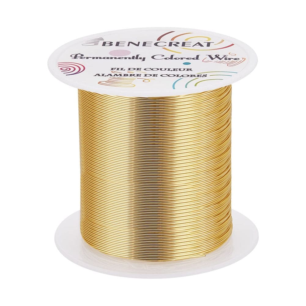 Fio de miçangas para joias BENECREAT, calibre 24, 80 m, ouro claro